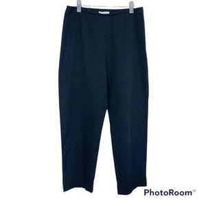 Eileen Fisher Capri Dress Pants Elastic Waist Organic Cotton Black Petite Small